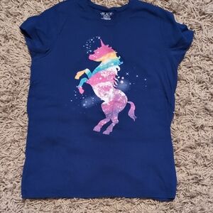 ❤️4/$20 The Children's Place Navy Rainbow Unicorn Tee